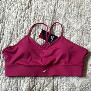 Reebok Pink Sports Bra with Racerback Design